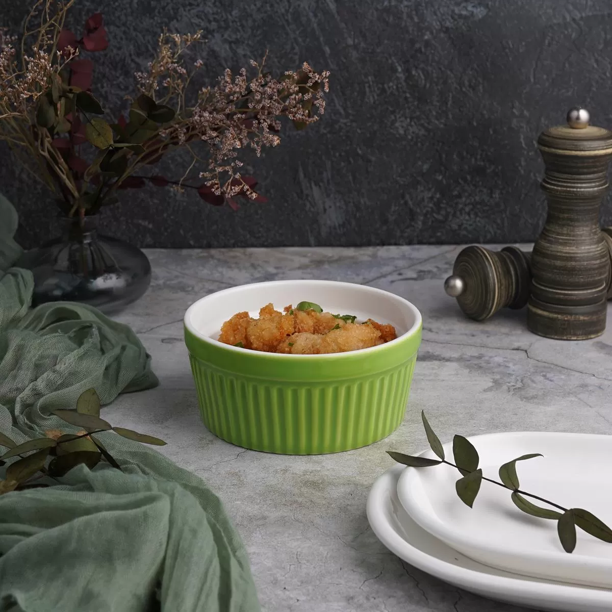 Чашка для подачи десерта "Крем-Карамель",12 см,зеленая,фарфор, P.L. Proff Cuisine