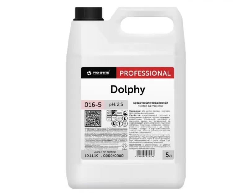 Моющее средство для ежедневной уборки санитарных помещений Pro-Brite Dolphy 5 л (концентрат).