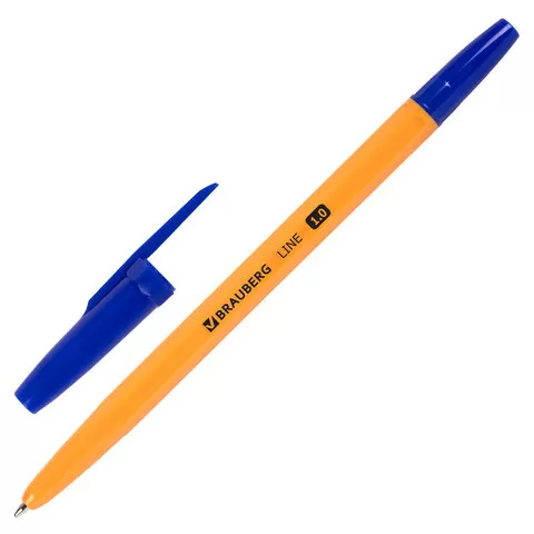 Ручка шариковая BRAUBERG ORANGE line, синяя, 1мм, линяя письма 0,5мм/50