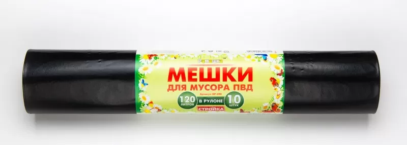 Мешок д/мусора 120л Ромашка 16мкр 10шт/рул
