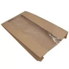 Пакет бумажный 200*60*350 крафт с окном 50шт/упак /16