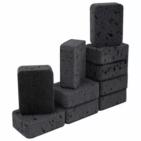 Губки для посуды BIG BLACK 95х70х35 мм КОМПЛЕКТ 10 шт., КРУПНОПОРИСТЫЙ поролон/абразив