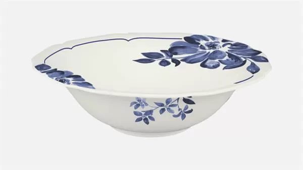 Салатник 24 см, 1 л, декор синий, FLORAL CREATE