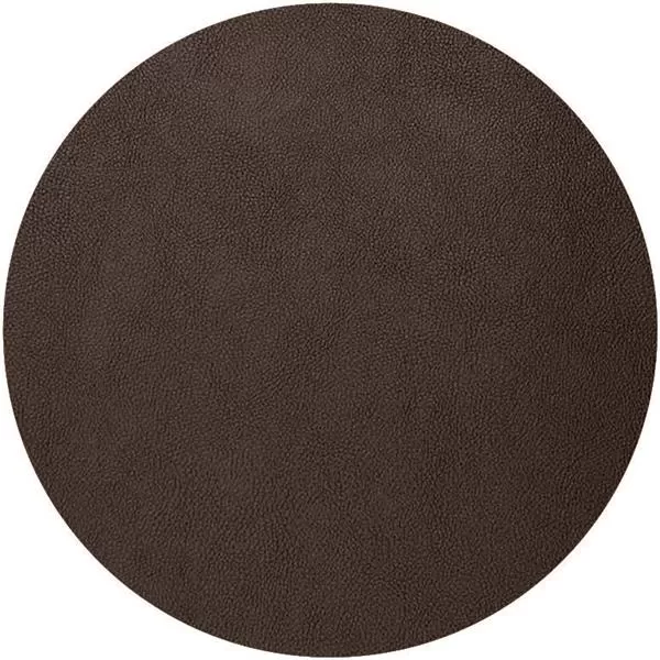 Салфетка подстановочная (коастер) d 18 см, искуств. кожа (ПУ), декор dark brown, LAV