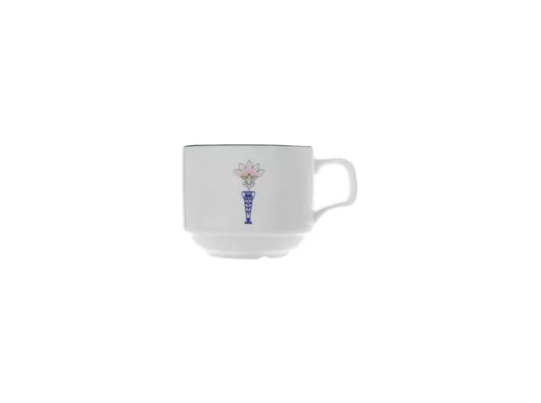 Чашка чайная 200 мл, кант зеленый, Vaso Piccolo DS19