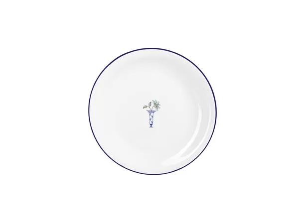 Тарелка мелкая 22 см, кант синий, Vaso Piccolo DS16