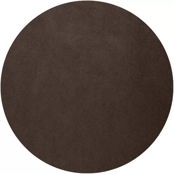 Салфетка подстановочная (плейсмат) d 37 см, искуств. кожа (ПУ), декор dark brown, LAV