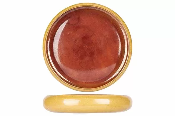 Тарелка с закругленным бортом d 24 см h 4,9 см, Elements Mustard
