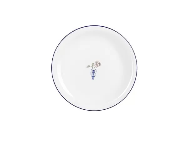 Тарелка мелкая 22 см, кант синий, Vaso Piccolo DS15