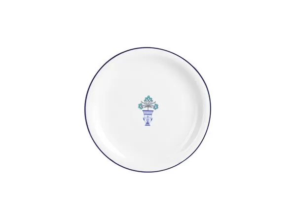 Тарелка мелкая 18 см, кант синий, Vaso Piccolo DS14