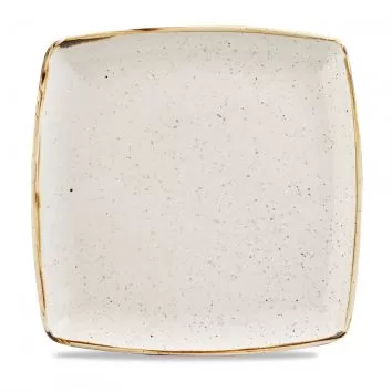 Тарелка мелкая квадратная 26,8см, без борта, Stonecast, цвет Barley White Speckle