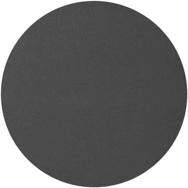 Салфетка подстановочная (коастер) d 18 см, искуств. кожа (ПУ), декор dark grey, LAV