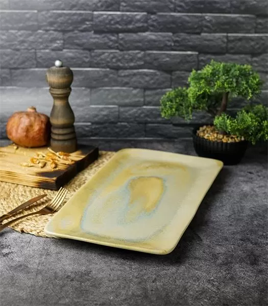 Блюдо прямоугольное 37,5×21,5 см h 2 см, Stoneware Pearl