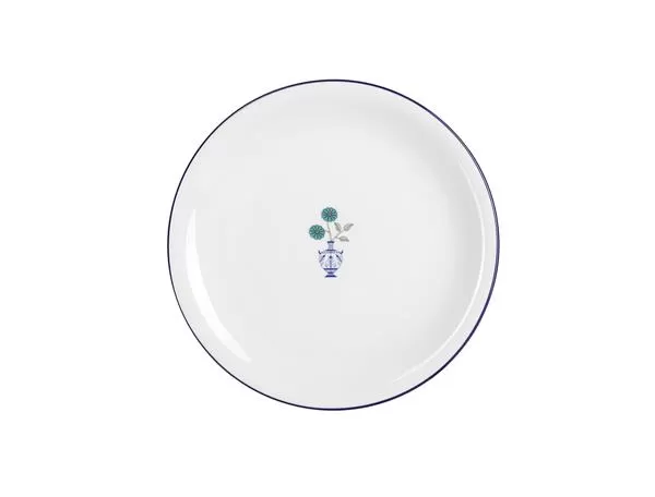 Тарелка мелкая 28 см, кант синий, Vaso Piccolo DS17
