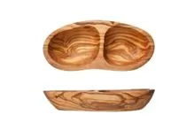 Тарелка на 2 секции 20×8-9 см h 3,5 см, оливковое дерево, ORGANIC WOOD