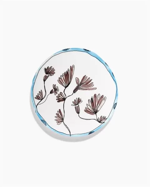 Тарелка 28 см Camelia Aubergine Midnight Flowers