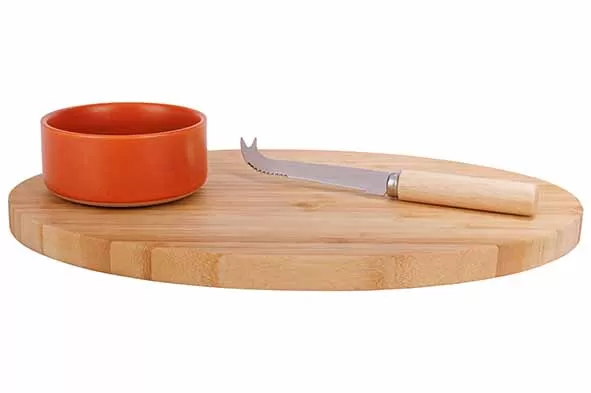 Доска сервировочная 35×23 см + салатник d 10,5 h 5 см + нож для сыра, DELA