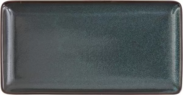 Тарелка без рима прямоугольная 23×12 см, Ston blue, World of Colours
