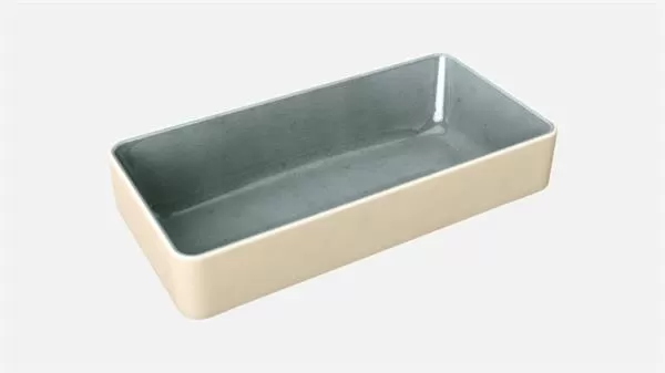 Блюдо прямоугольное (стопир.) 18×9 см, h 4,3 см, цвет серый, Nara