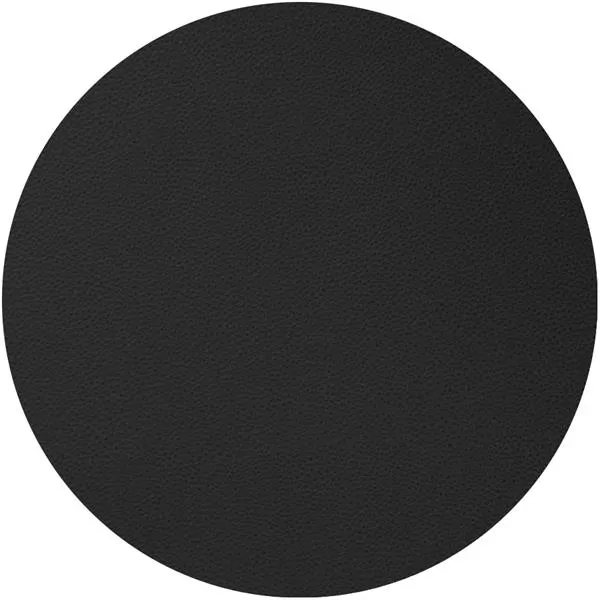 Салфетка подстановочная (плейсмат) d 37 см, искуств. кожа (ПУ), декор black, LAV