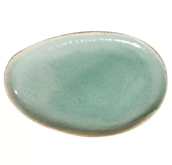 Блюдо овальное 25×36 см, h 2,5 см, цвет vert, Wabi