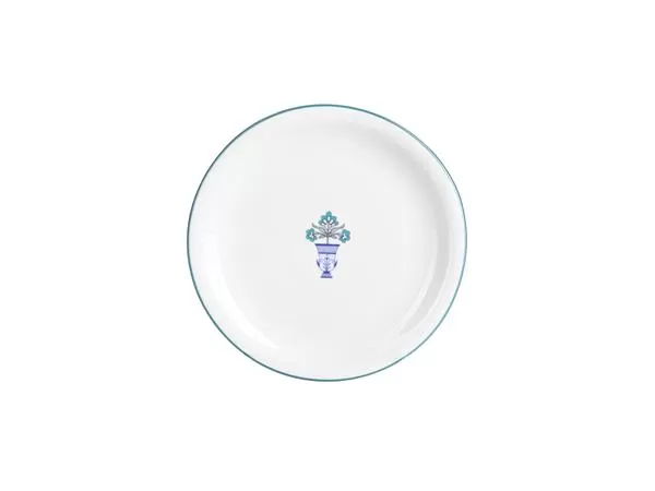 Тарелка мелкая 18 см, кант зеленый, Vaso Piccolo DS14