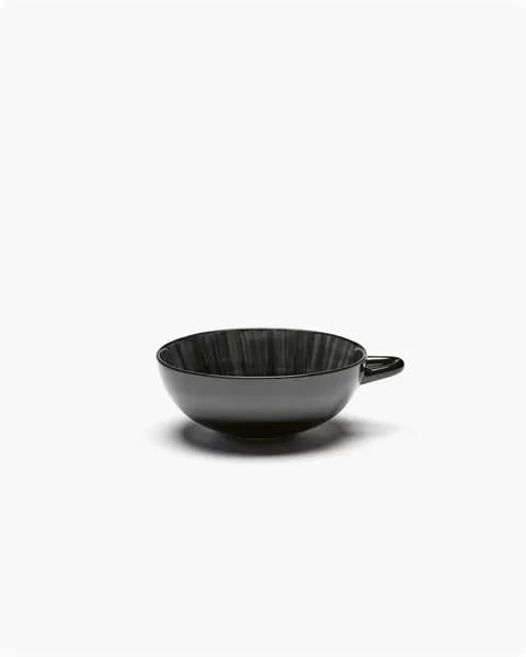 Чашка чайная 12,7×10,9 см, h 4,1 см, цвет белый/черный, декор C, DÉ