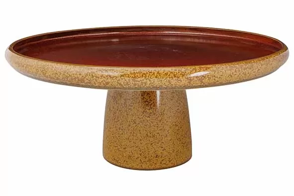 Блюдо на ножке d 29 см h 12,5 см, Elements Mustard