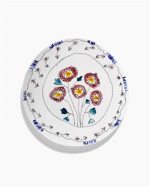 Тарелка 35 см Anemone Milk Midnight Flowers