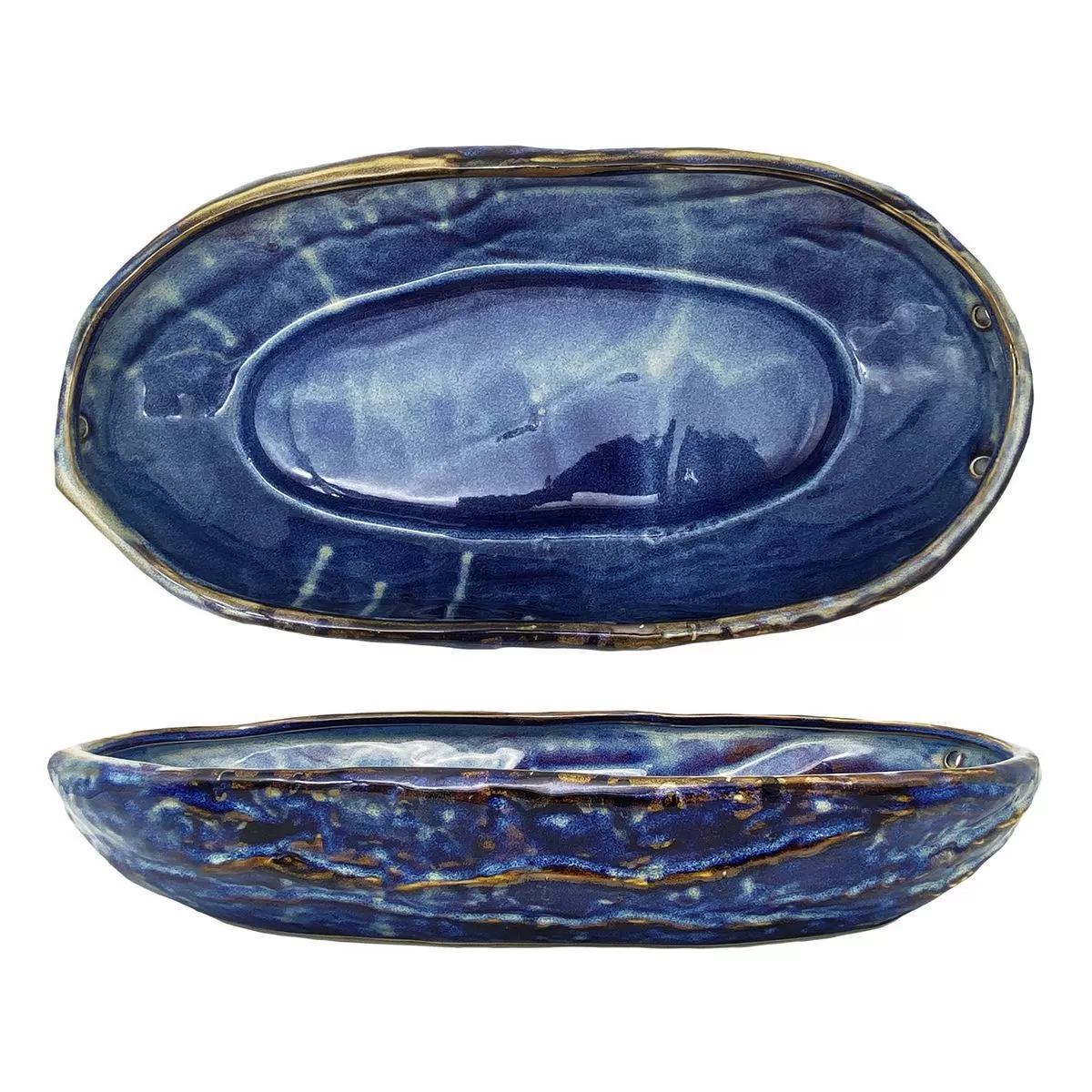 Блюдо 4 л,  45*27 см, фарфор,серия "Aqua Blue",  P.L. — Proff Cuisine