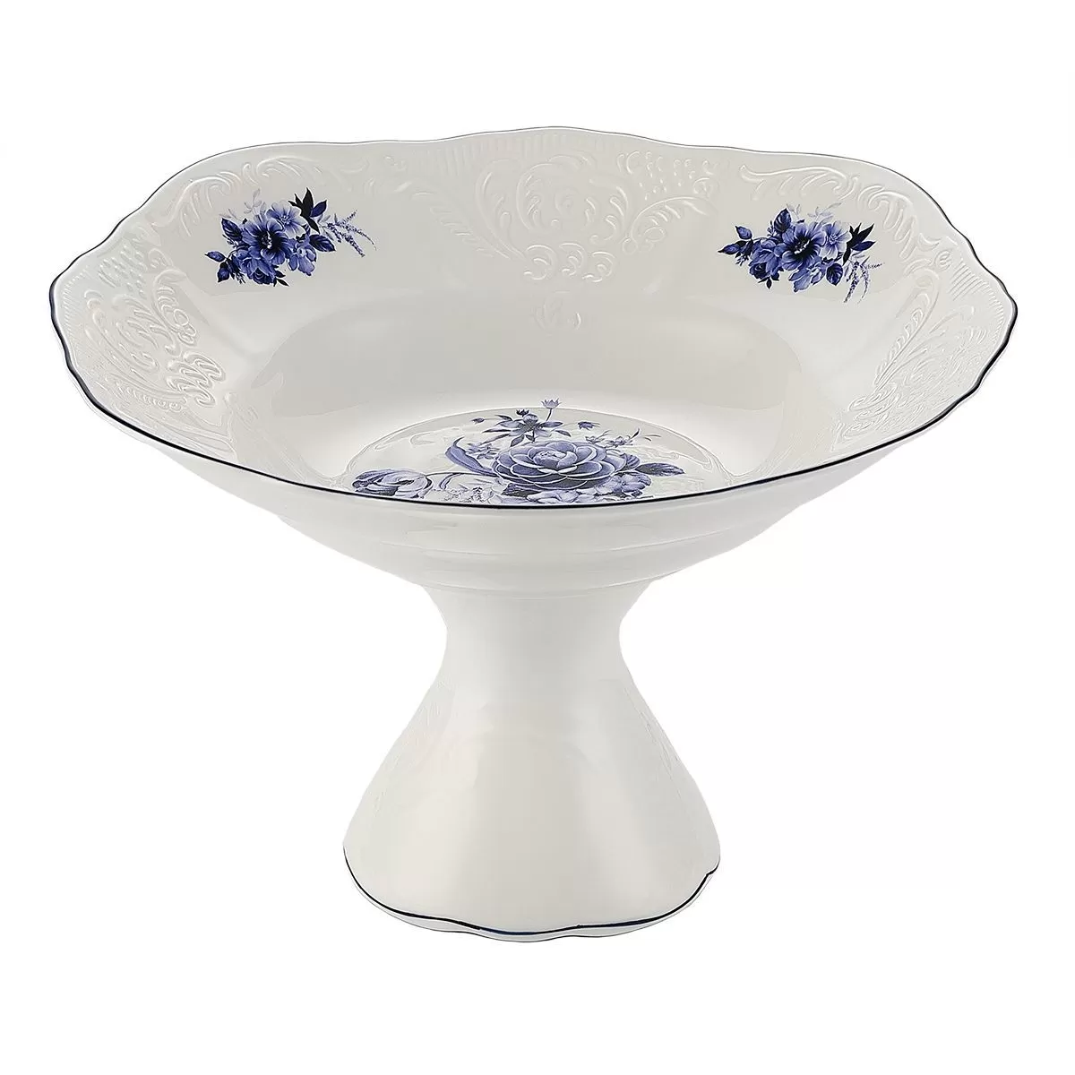Блюдо на ножке,десертное 31 см,коллекция "Blue Flower"  P.L. Proff Cuisine
