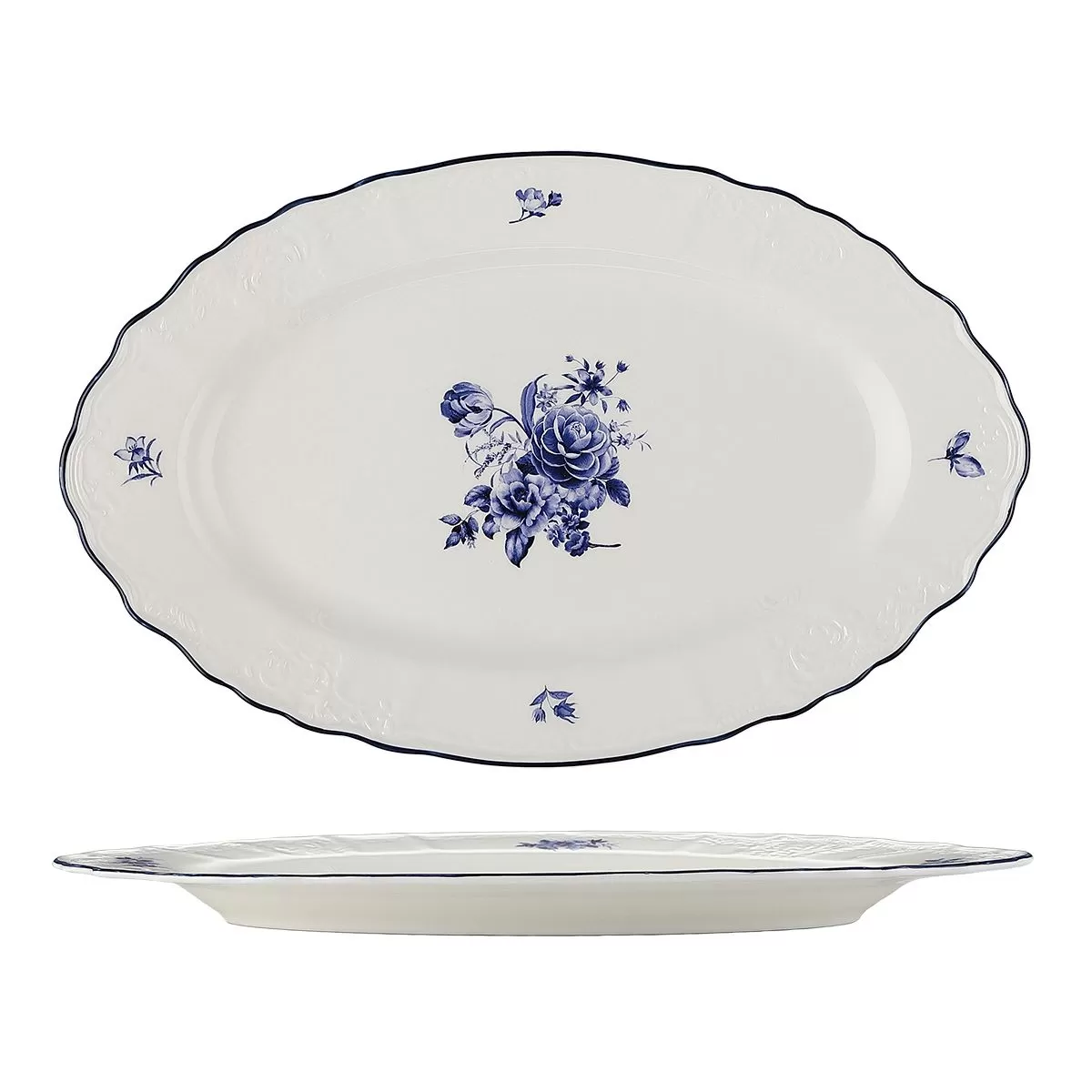 Блюдо овальное 25*16 см,коллекция "Blue Flower"  P.L. Proff Cuisine