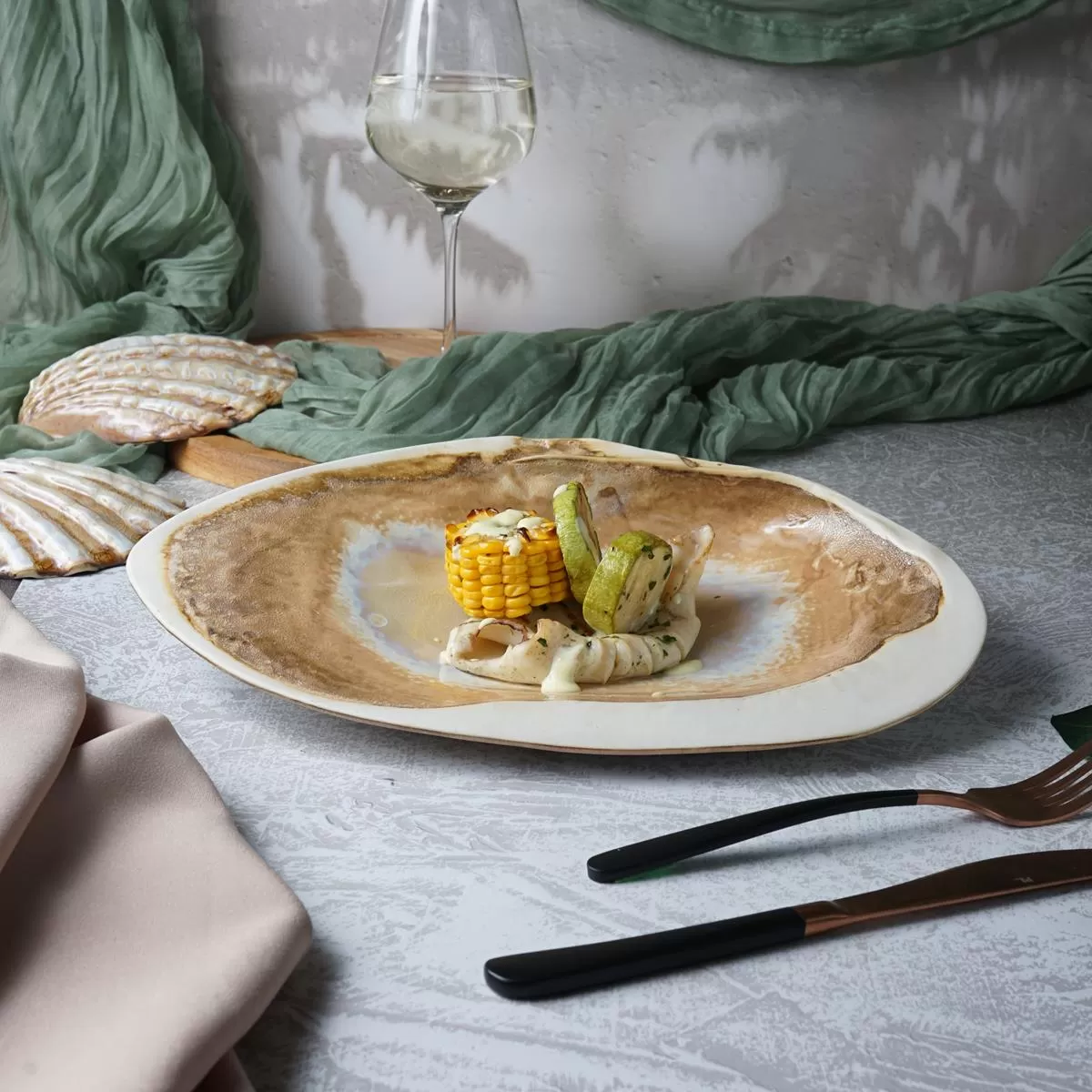 Блюдо 32,5*20 см,100 мл, керамика "Frutti di Mare" P.L.