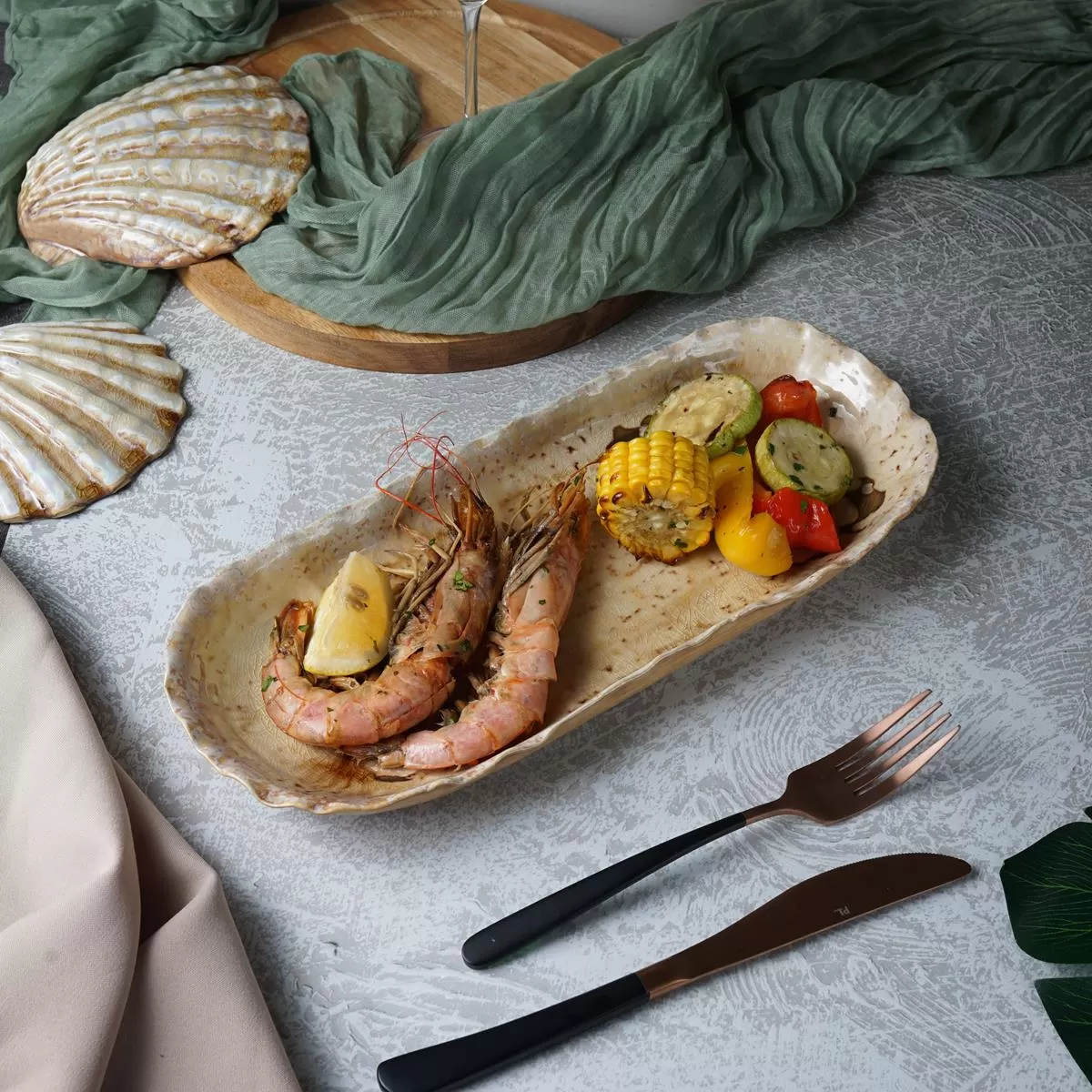 Блюдо 35*14 см, 630 мл, керамика "Frutti di Mare" P.L.