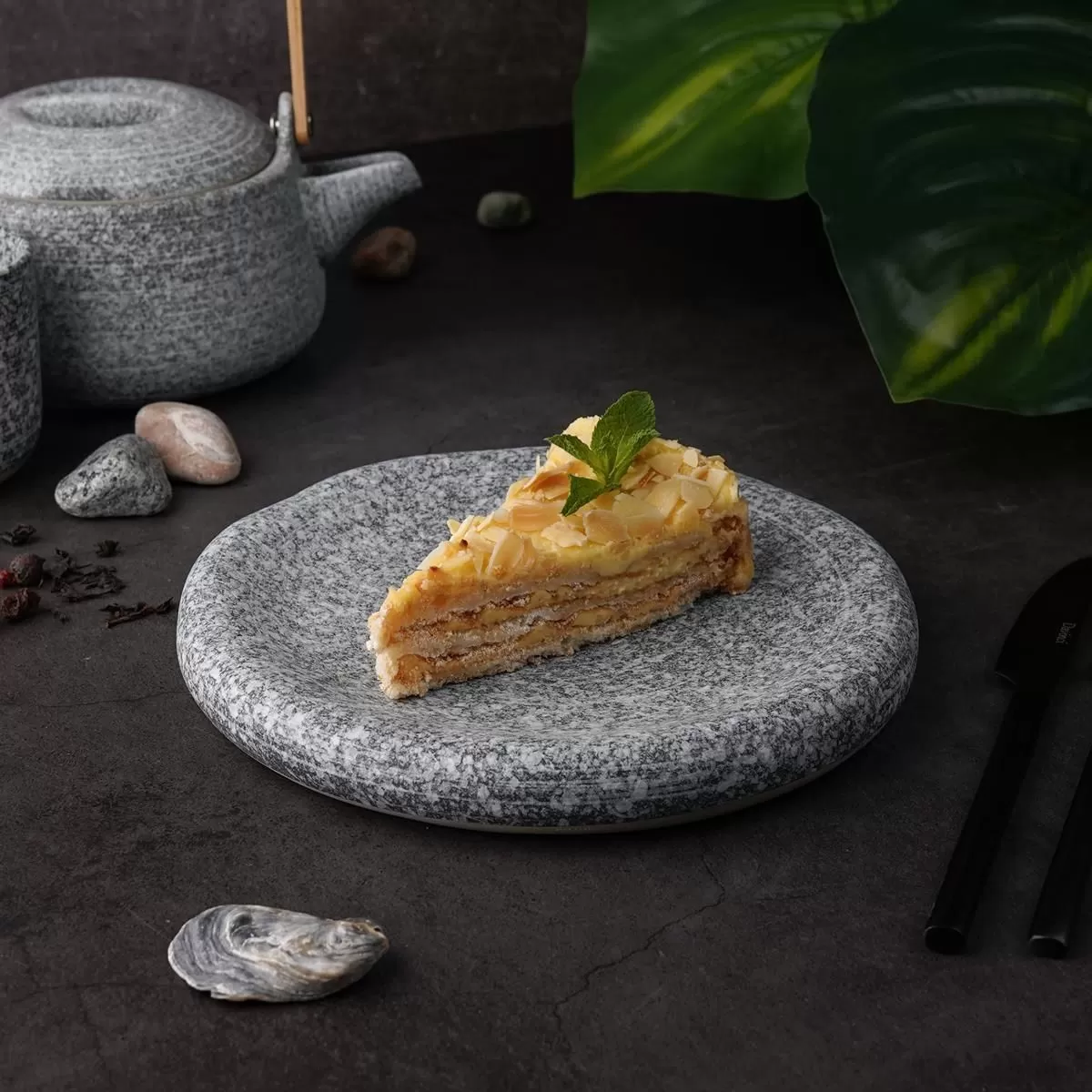 Блюдо d=21 см, h-2,7 см, Stone Untouched Taiga, P.L. Proff Cuisine