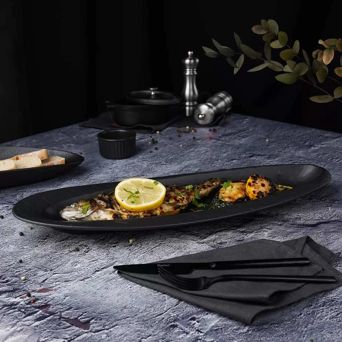 Блюдо для подачи Black Raw Steller 46,3*17,4*4,2 см, P.L. Proff Cuisine