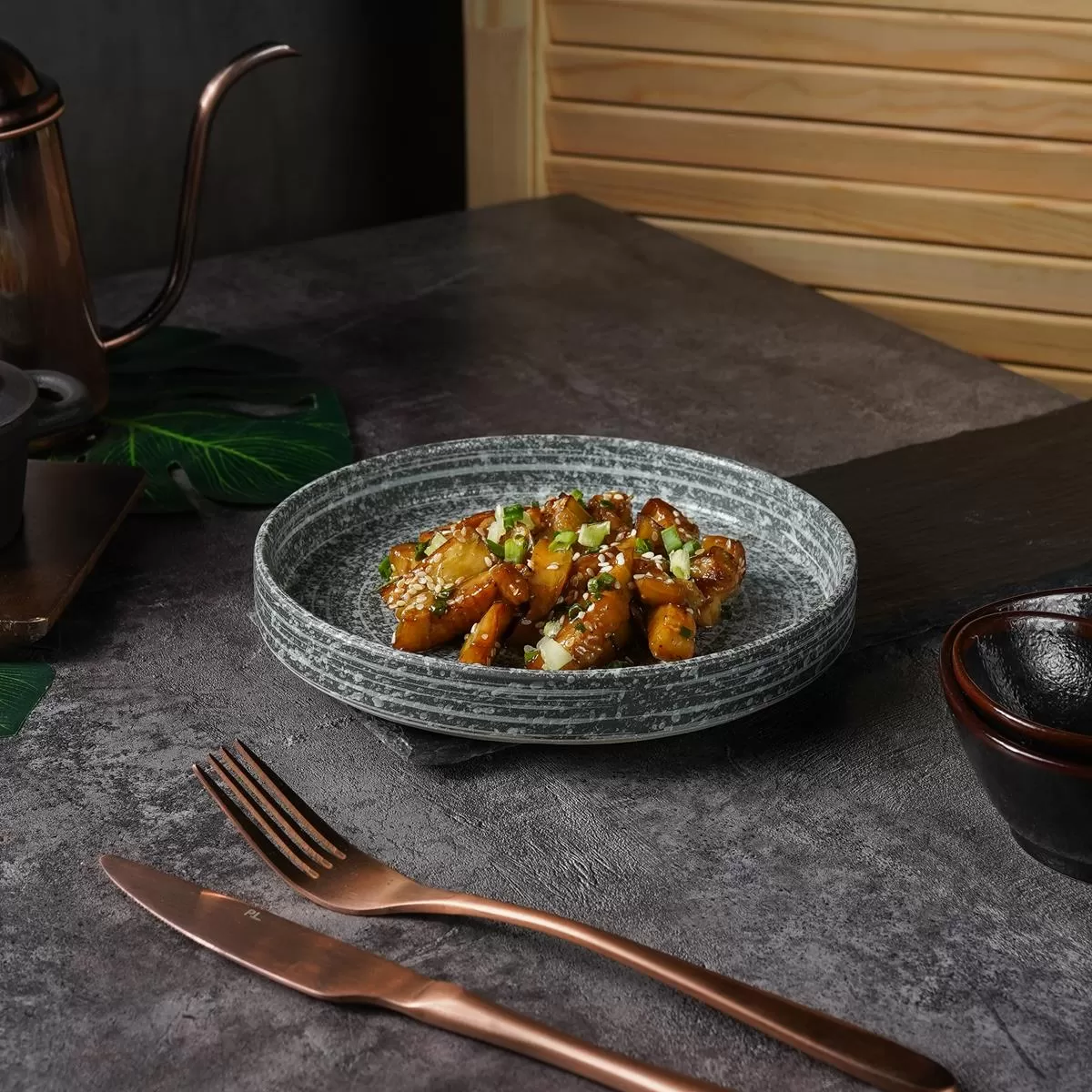 Блюдо для подачи с покрытием 18*2,5 см, Glossy Stone Untouched Taiga, P.L. Proff Cuisine