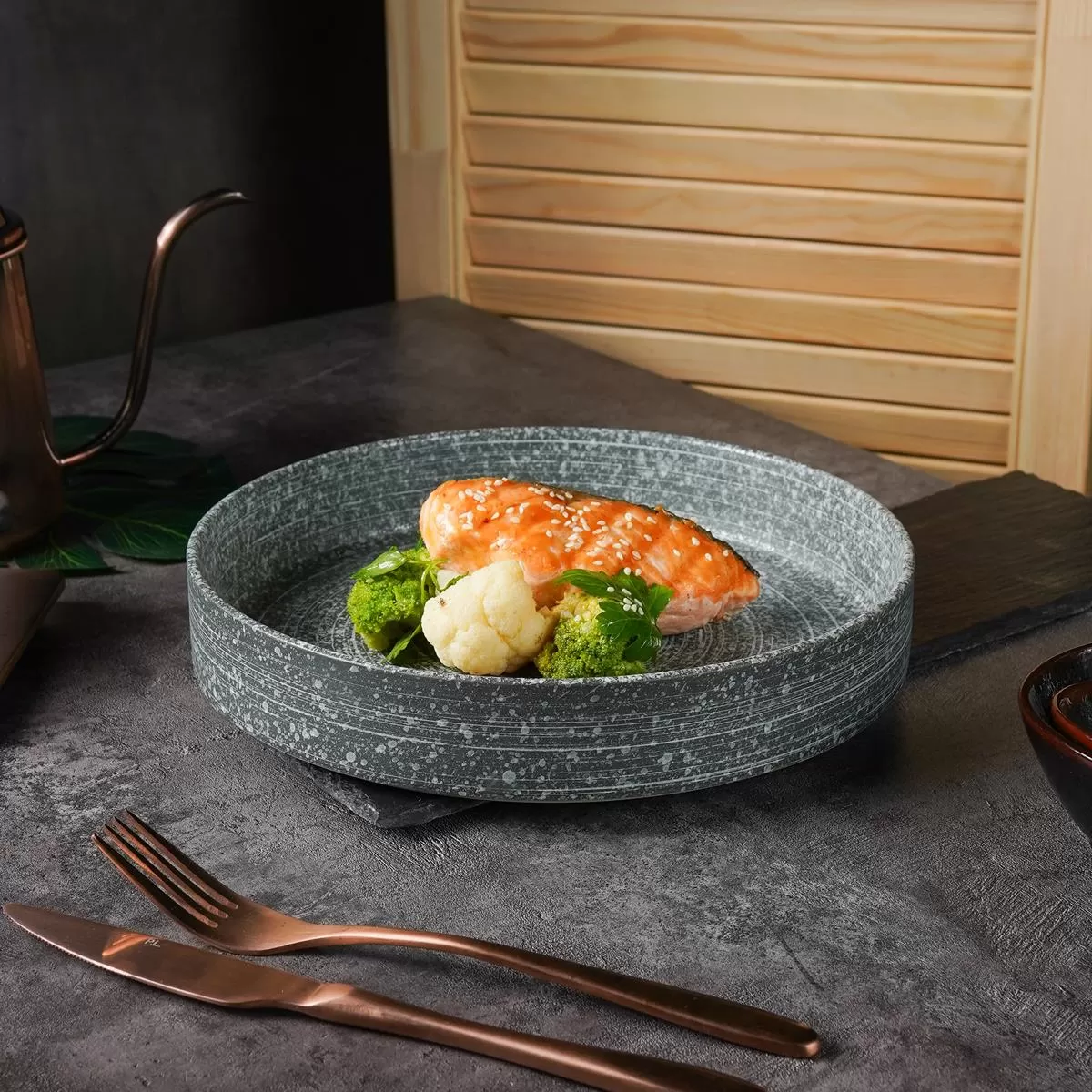 Блюдо для подачи с покрытием 25*3,8 см,Glossy Stone Untouched Taiga. P.L. Proff Cuisine