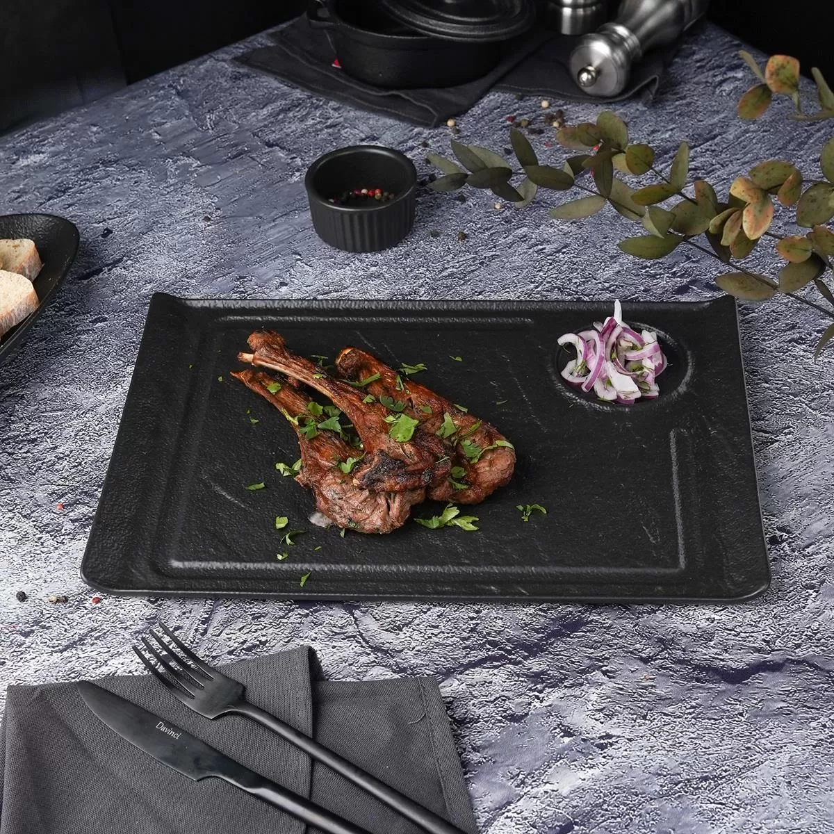 Блюдо для стейка Black Raw Stellar 35*24*2,2 см, P.L. Proff Cuisine