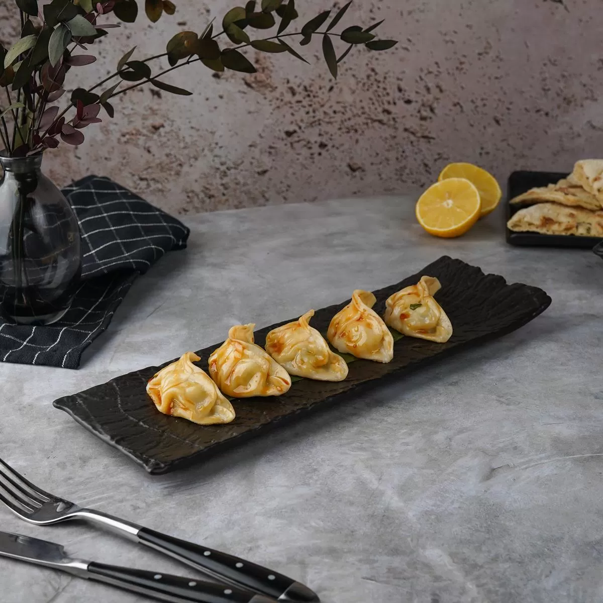Блюдо прямоугольное 33*11*2,5 см,серия "Black Raw Wood" P.L. — ProffCuisine