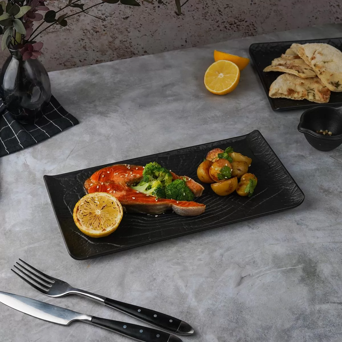 Блюдо прямоугольное d=29,5*14,8см,серия "Black Raw Wood" P.L. — ProffCuisine
