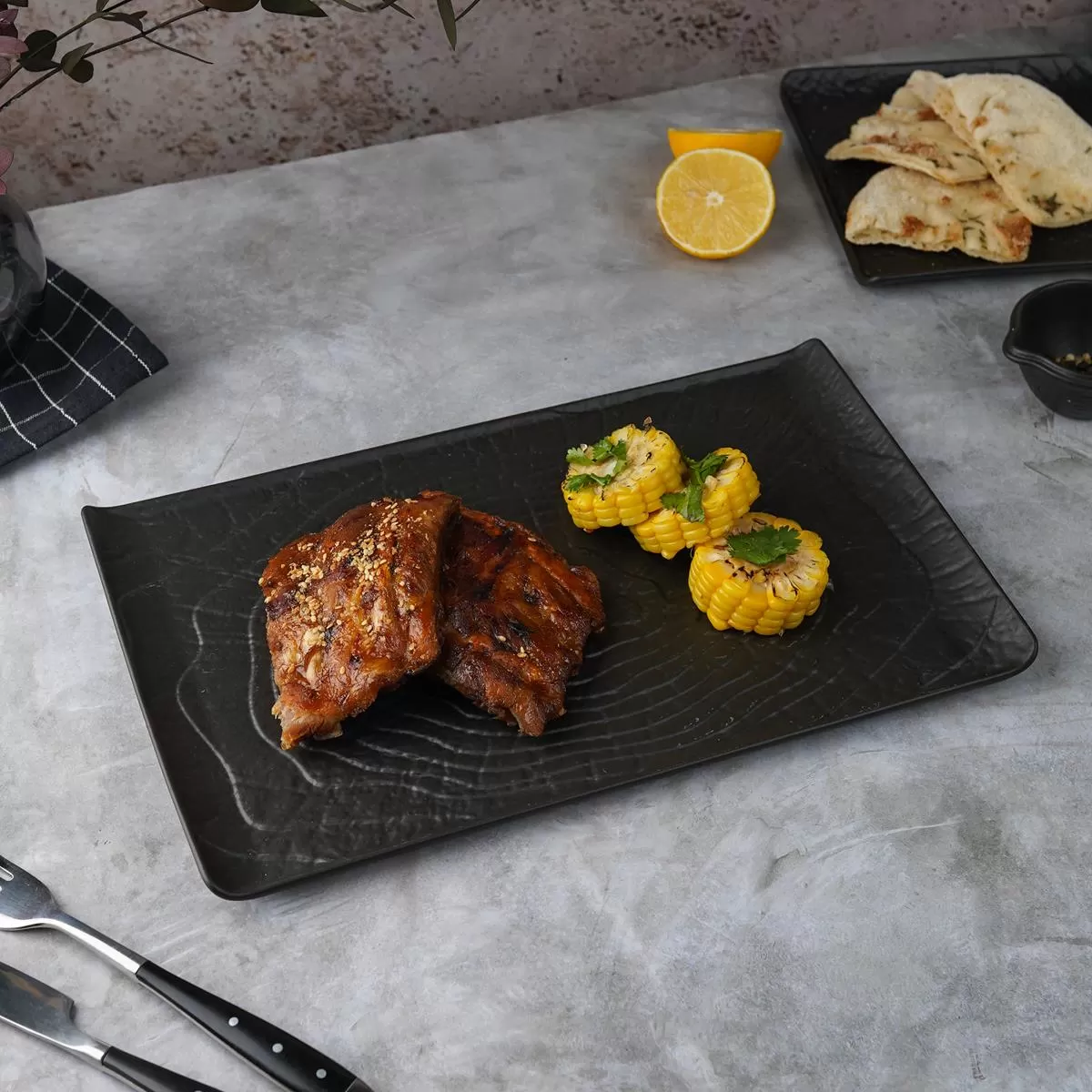 Блюдо прямоугольное d=33,5*20.5см,серия "Black Raw Wood" P.L. — ProffCuisine