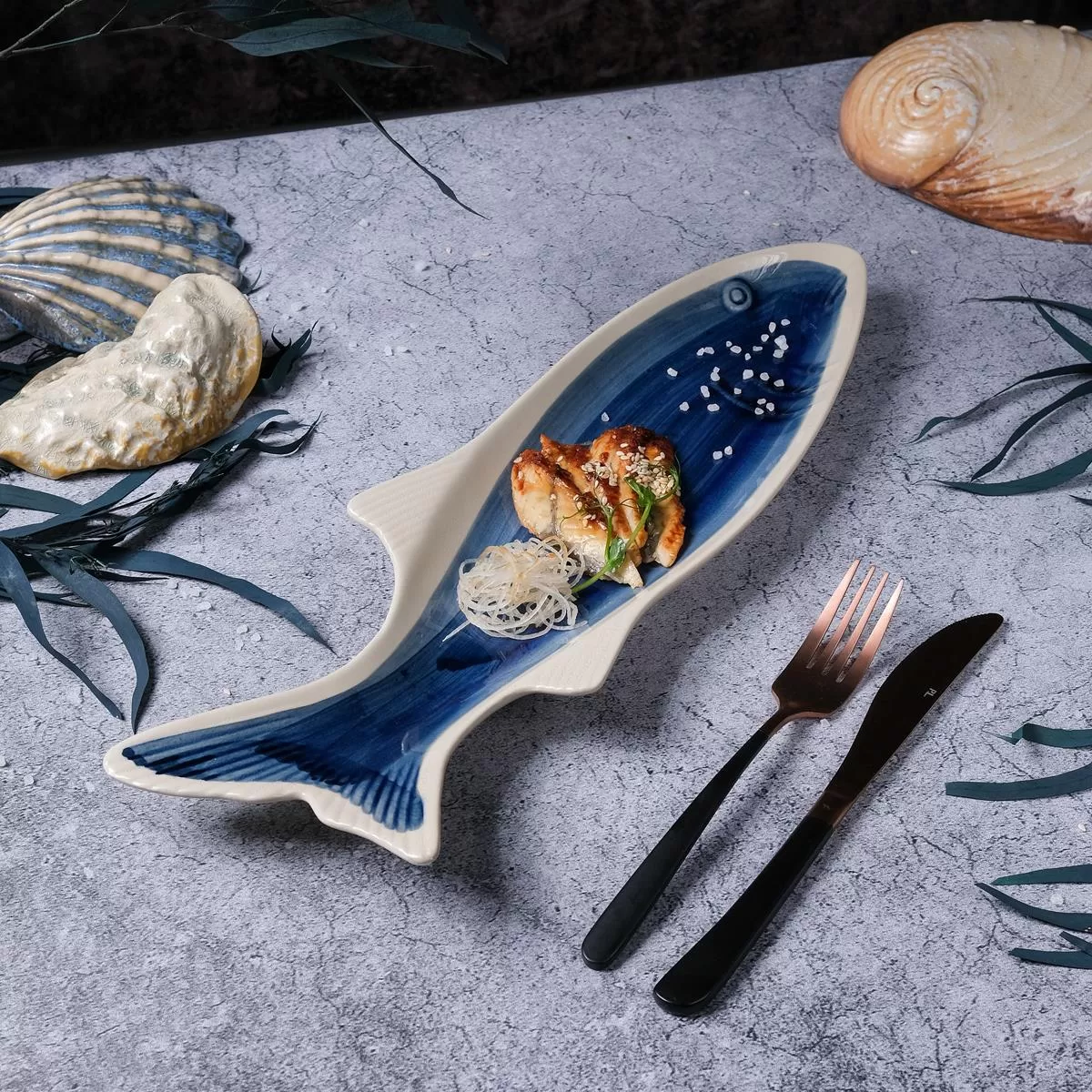 Блюдо "Рыба" 42*13*3,5 см,керамика "Frutti di Mare" P.L.