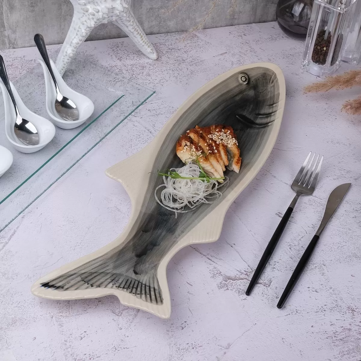 Блюдо "Рыба" 47*15*3,5 см,керамика "Frutti di Mare" P.L.
