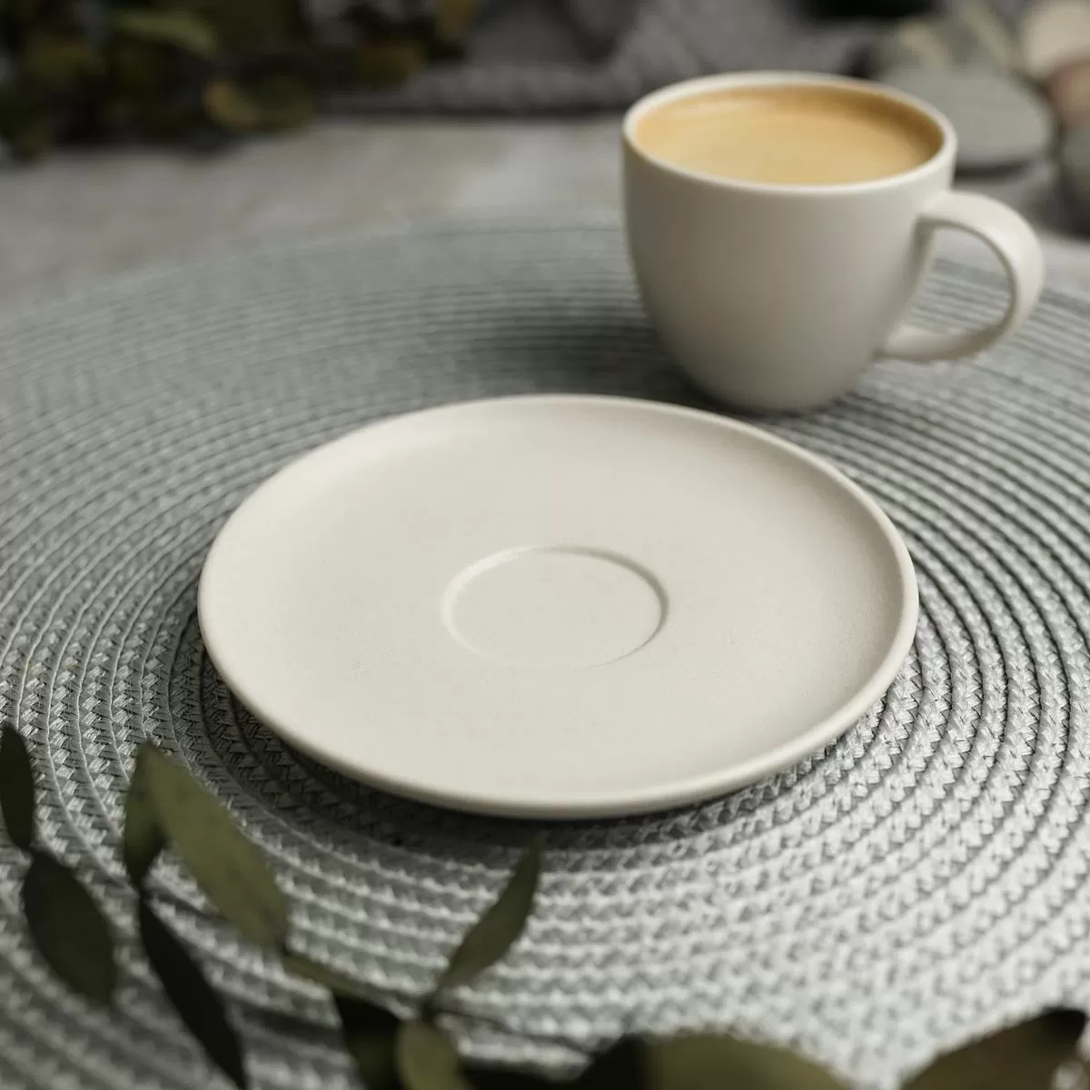 Блюдце д/кофейной чашки d=12,5 cм,фарфор "NOBLE" серия "Fine Plus-Light Grey"