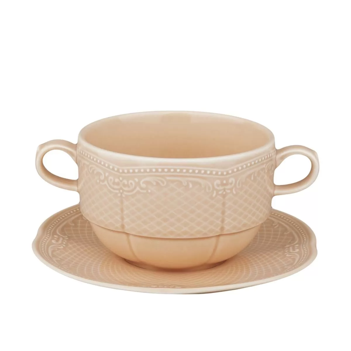 Бульонная пара 350 мл, фарфор,серия "Aristocrat-Peach Tea", Noble