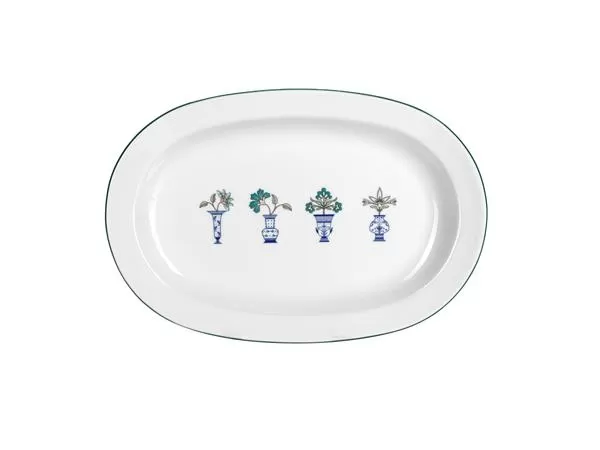 Блюдо овальное 31 см, кант зеленый, Vaso Piccolo DS12