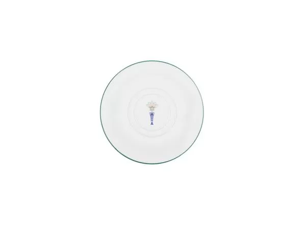 Блюдце для чайной чашки 15 см, кант зеленый, Vaso Piccolo DS19