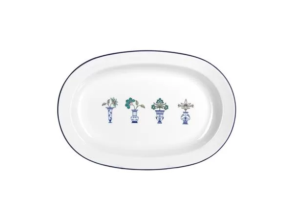 Блюдо овальное 31 см, кант синий, Vaso Piccolo DS12