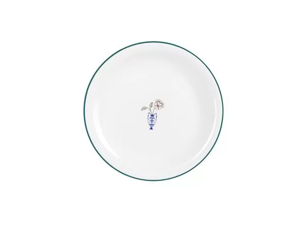 Тарелка мелкая 22 см, кант зеленый, Vaso Piccolo DS15